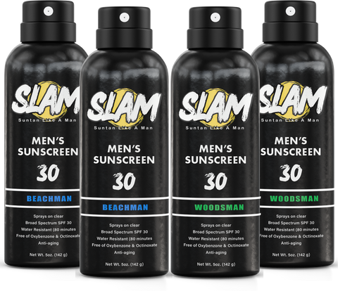 Men's Scented Sunscreen Spray - The Quad Pack. 2+2