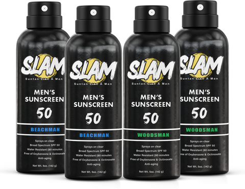 Men's Scented Sunscreen Spray - The Quad Pack. 2+2